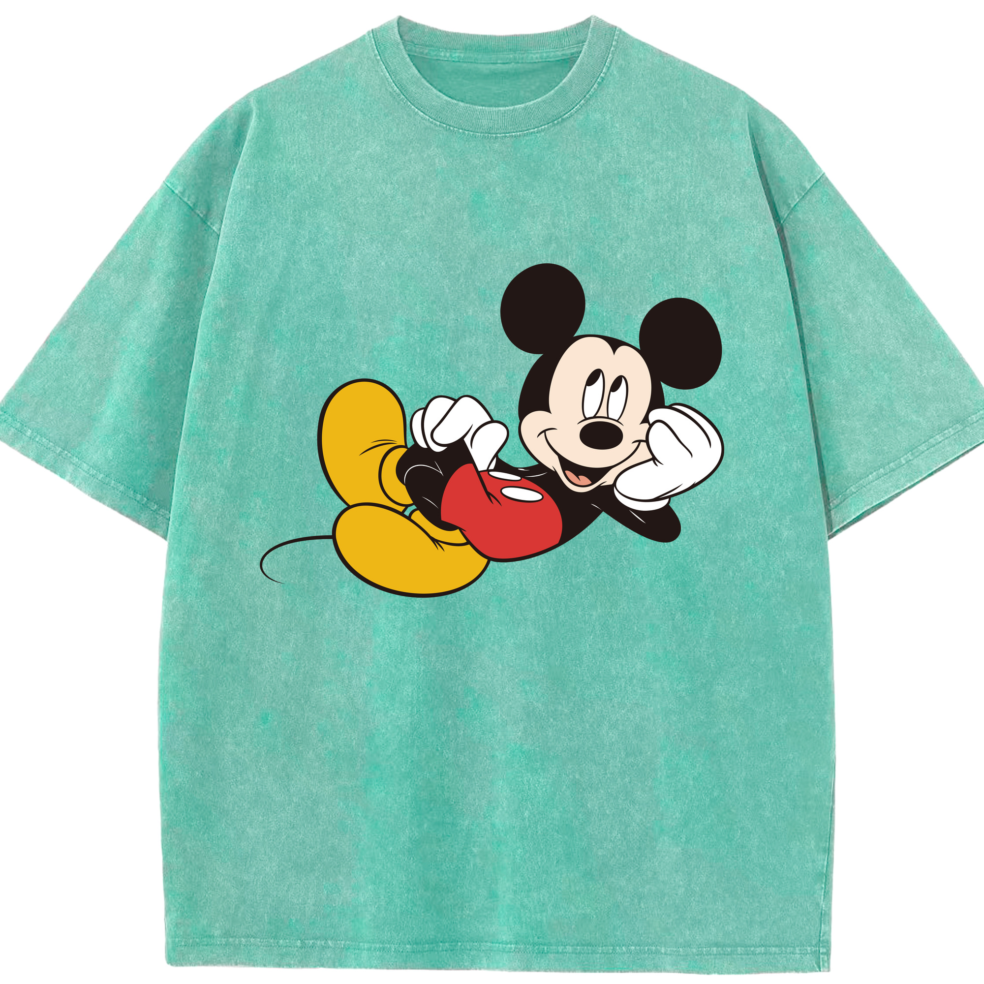 （画像用） ミッキーマウス Mickey Mouse 綿100% ヴィンテージ風 半袖Tシャツ（フロントプリント）